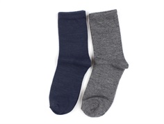 Name It ombre blue/dark grey melange socks wool/cotton (2-pack)